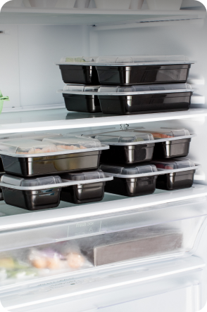 Récipients en plastique réutilisables