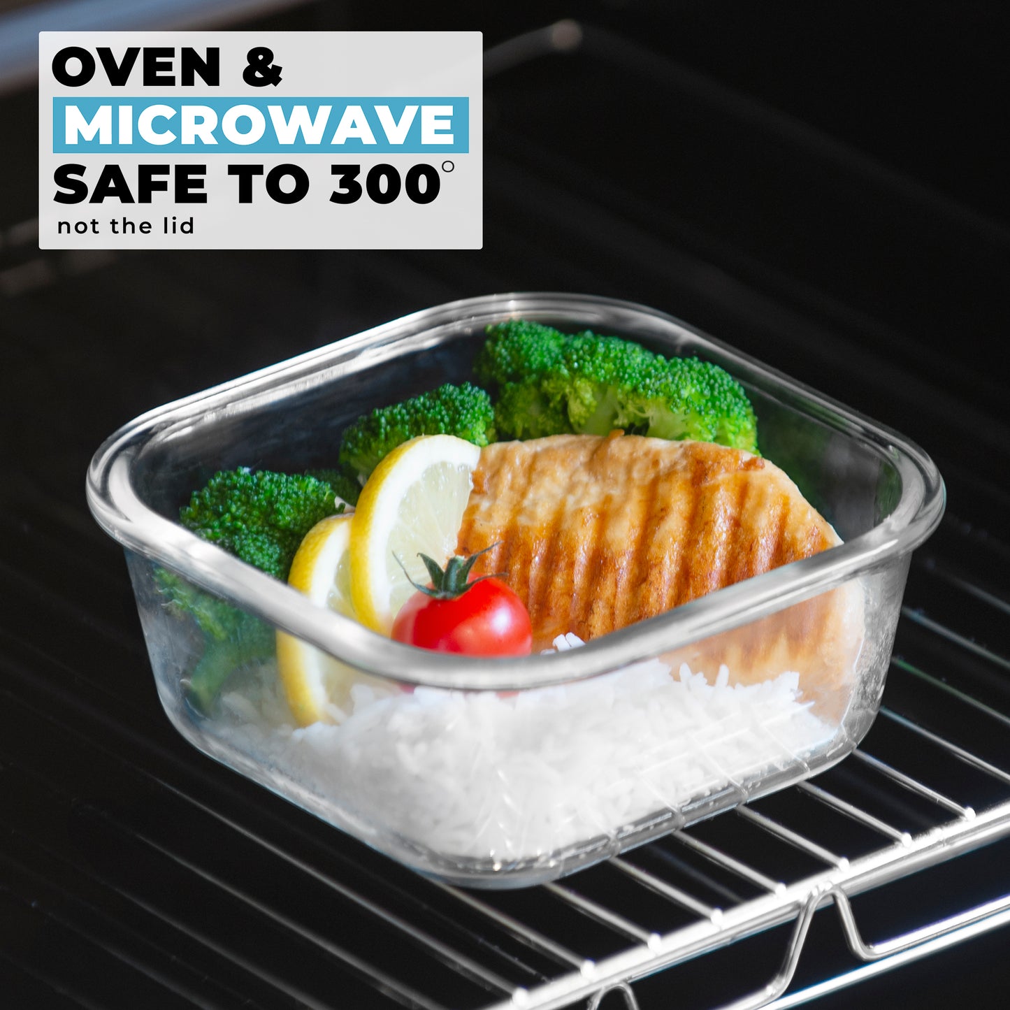 Square Stackable Glass Containers - 3 Pack