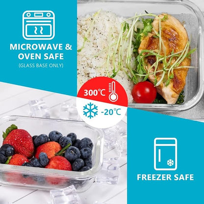 12-Set Glass Food Storage Container with Airtight Snap Locking Lids