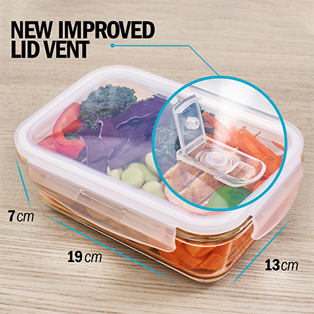 Leak Proof Glass Meal Prep Container with Steam Release Valve for