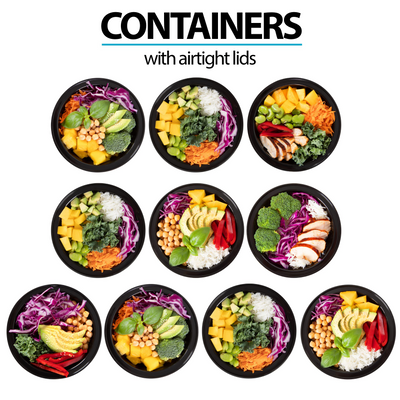 Round Compartment Meal Prep Food Containers with Airtight Lids