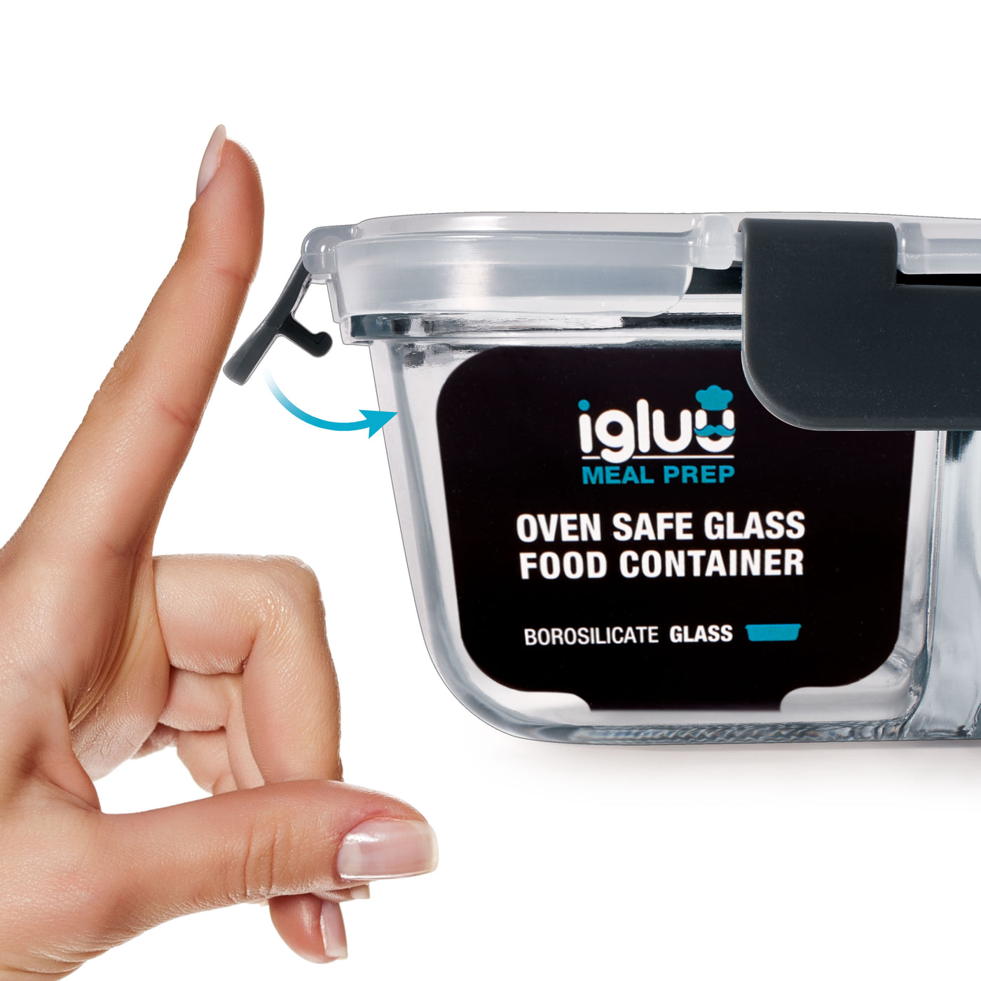 Glass Containers with Snap Lock Lids 1050ml - 3 Pack
