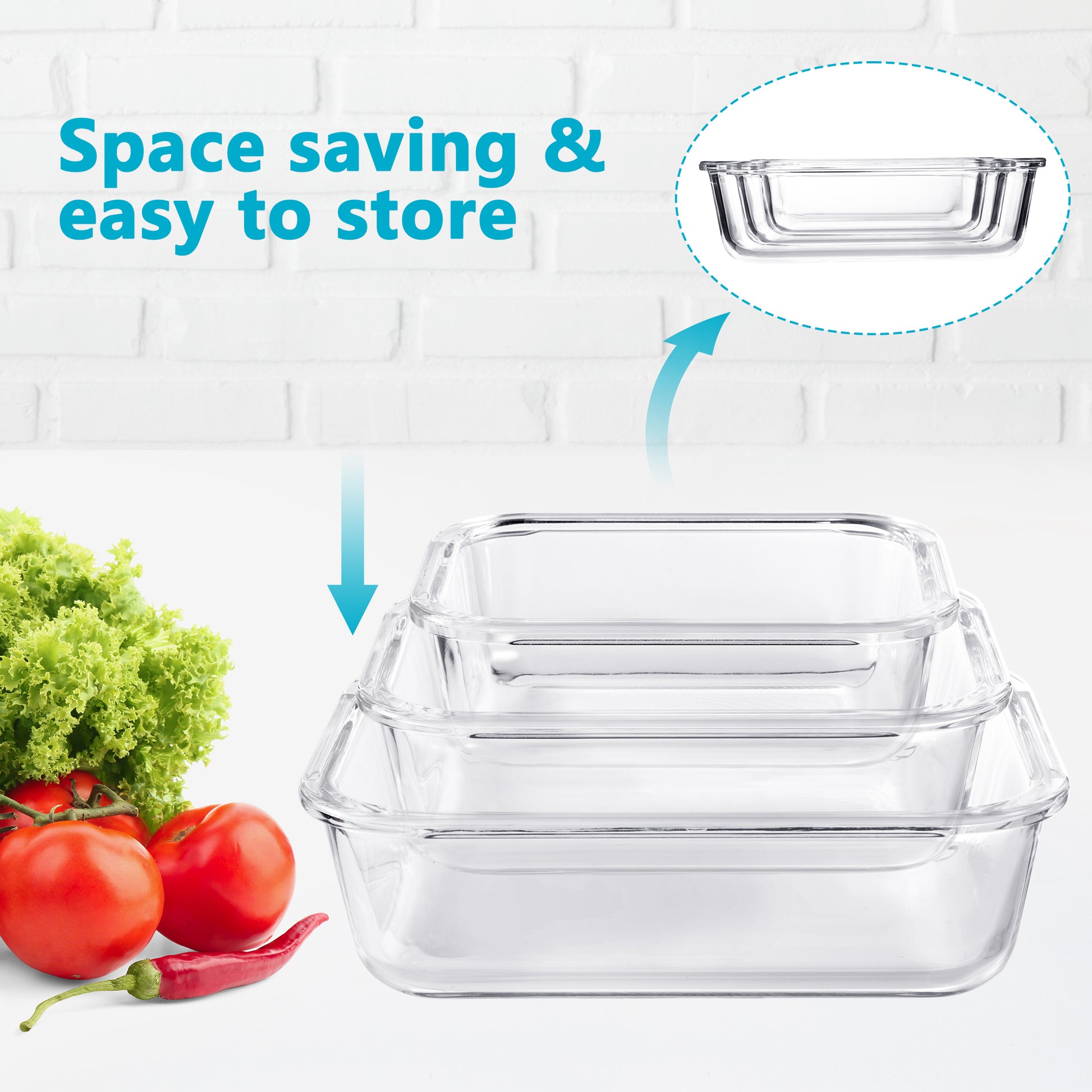 Igluu Glass Meal Prep Containers 2 Compartment Snap Lock Lid [3 Pc] Food  Storage