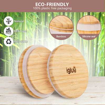 Glass Storage Jars with Bamboo Lids 900ml - Set of 3