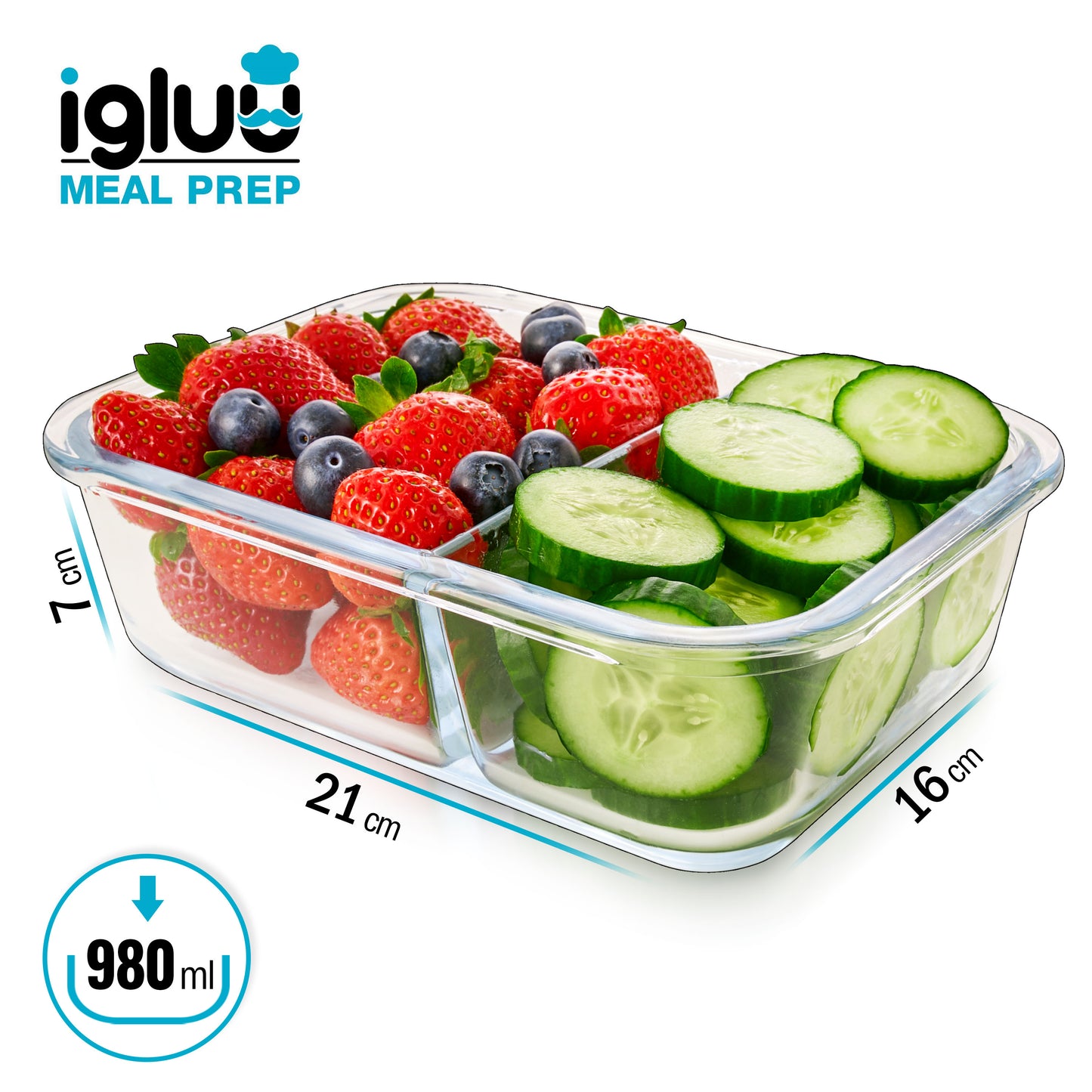 CZUMJJ Glass Meal Prep Containers 2 Compartment with Lids (5 Pack, 34oz),  Divided Glass Storage Containers for Lunch at Work, Leak-Proof Portion