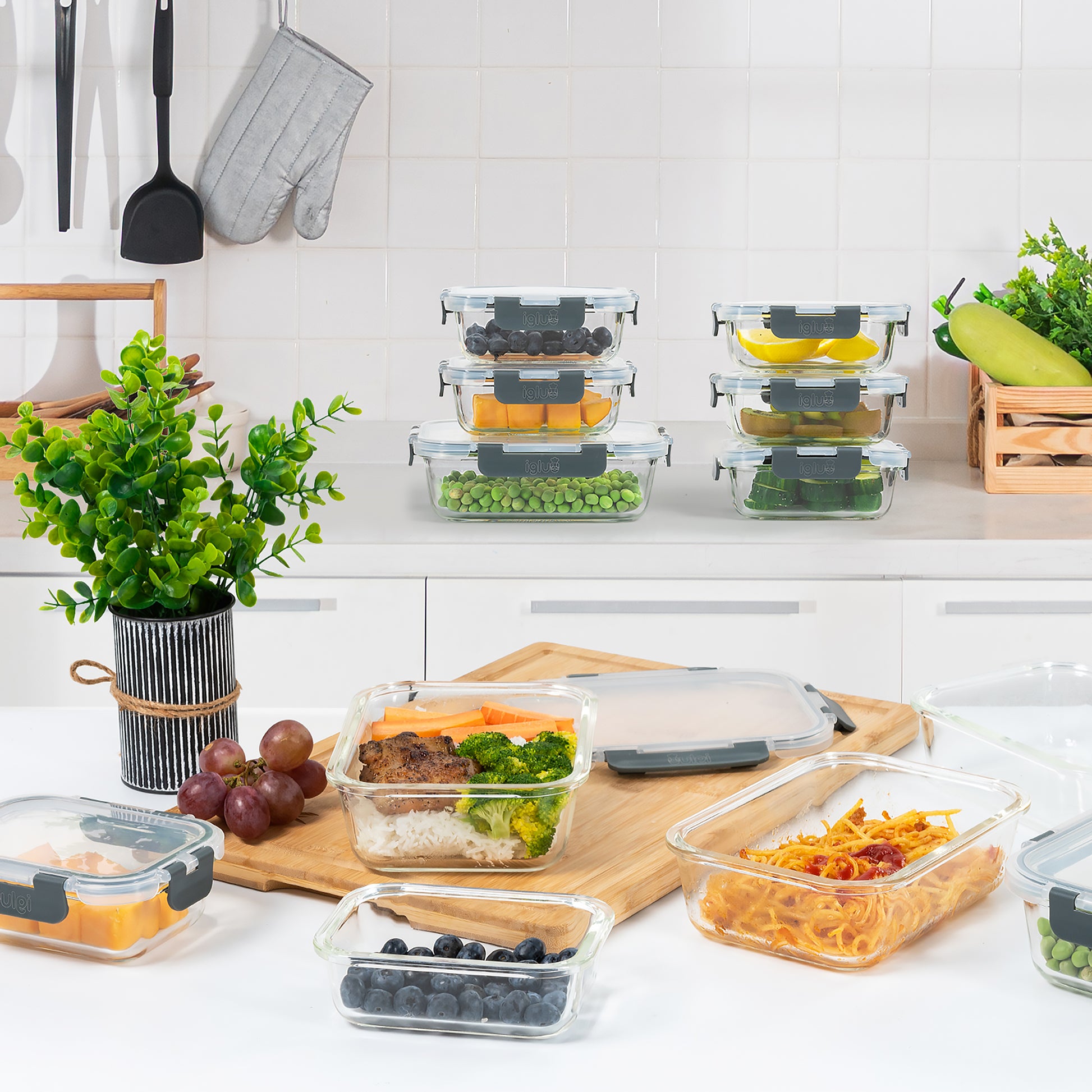 Nesting Food Storage Containers With Lids And Steam Vents - Temu